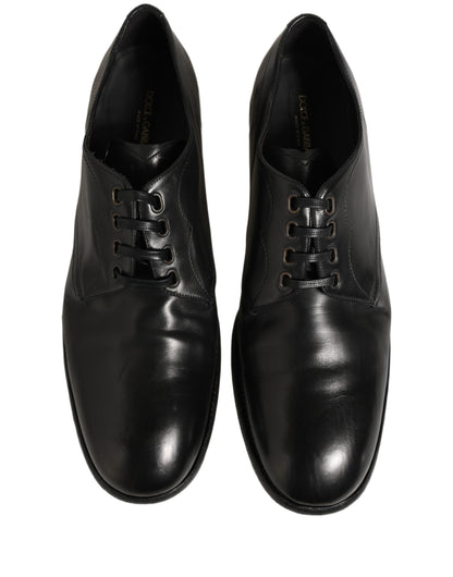 Black Calfskin Leather Derby Men Dress Shoes