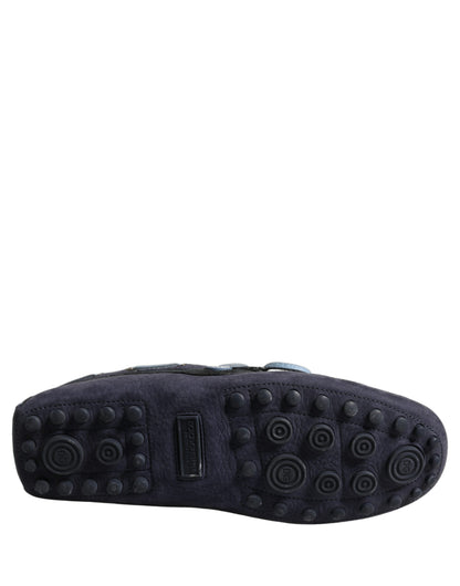 Navy Blue Suede Leather Tassel Loafers Shoes