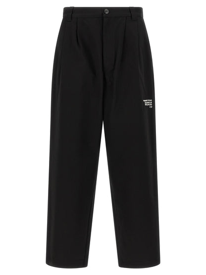 Black Cotton Casual Pants