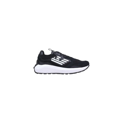 Black And White Polyethylene Athletic Sneakers