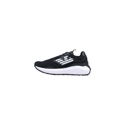 Black And White Polyethylene Athletic Sneakers