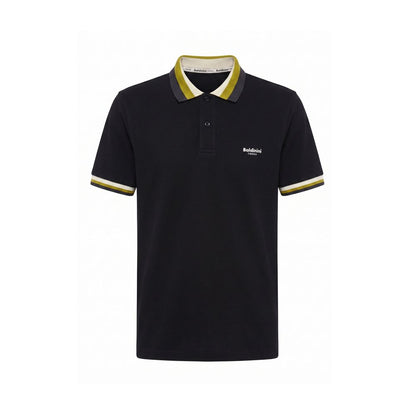 Black Cotton Men Polo-Shirt