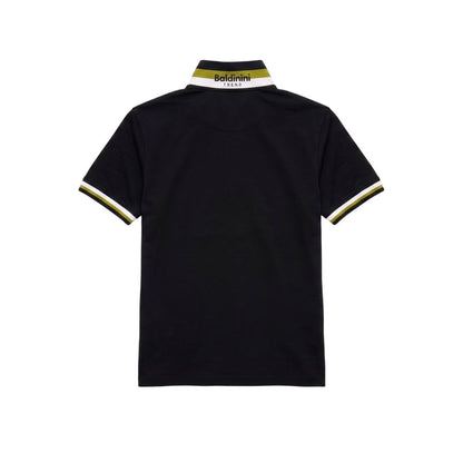 Black Cotton Men Polo-Shirt