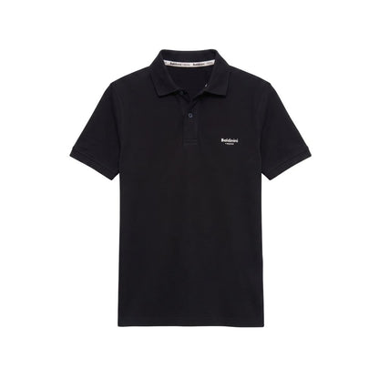 Black Cotton Men Polo