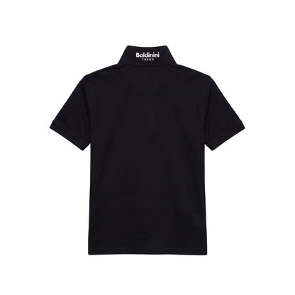 Black Cotton Men Polo