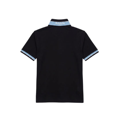 Blue Cotton Men Polo-Shirt