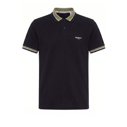 Blue Cotton Men Polo