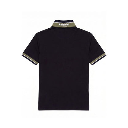 Blue Cotton Men Polo