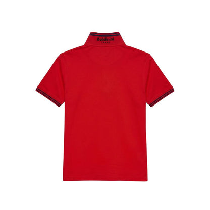 Red Cotton Men Polo-Shirt
