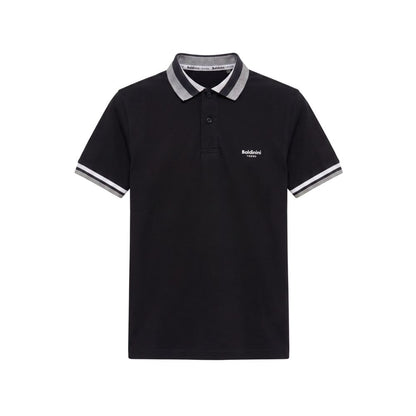 Black Cotton Men Polo