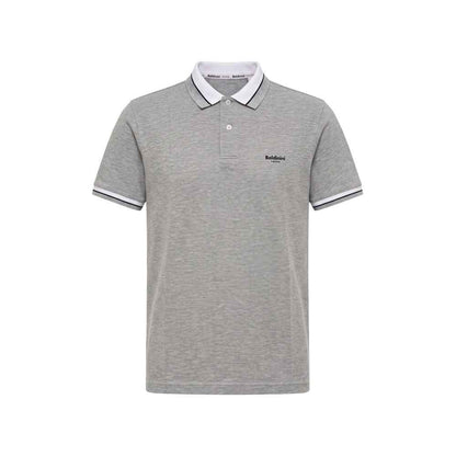 Grey Cotton Men Polo