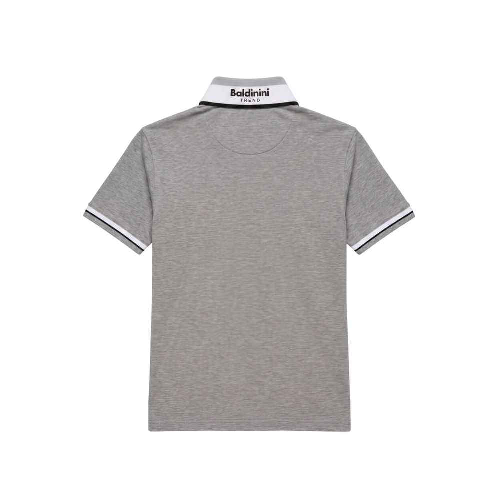 Grey Cotton Men Polo