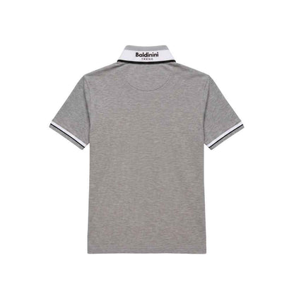Grey Cotton Men Polo
