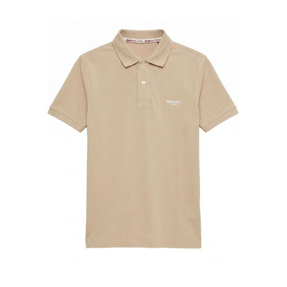 Beige Cotton Men Polo-Shirt