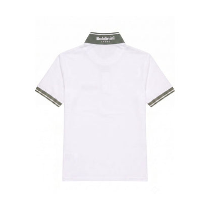 White Cotton Men Polo-Shirt