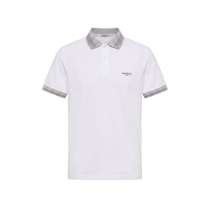 White Cotton Men Polo-Shirt
