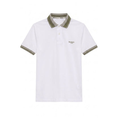 White Cotton Men Polo-Shirt