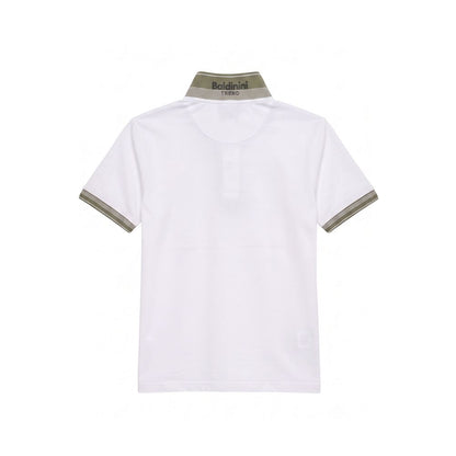 White Cotton Men Polo-Shirt