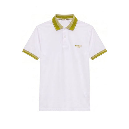 White Cotton Men Polo-Shirt