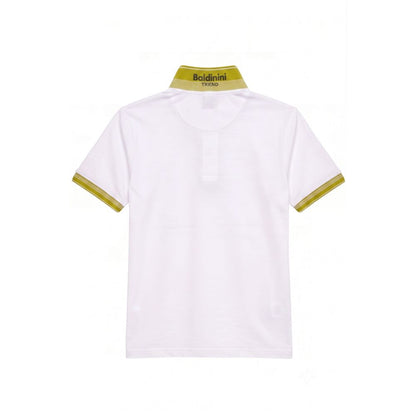 White Cotton Men Polo-Shirt