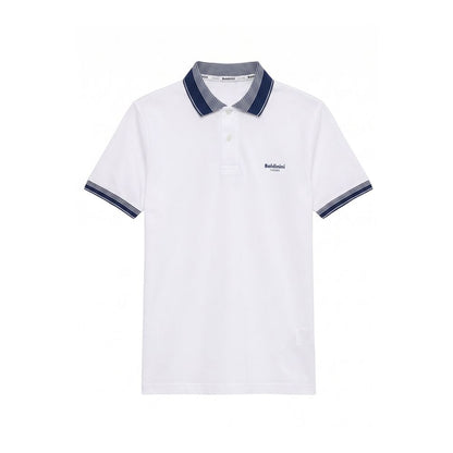White Cotton Men Polo-Shirt