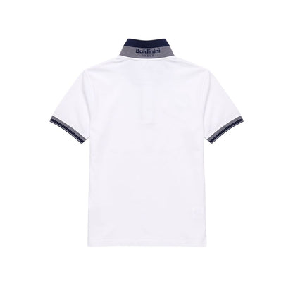 White Cotton Men Polo-Shirt