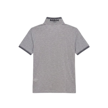 Grey Cotton Men's Polo-Shirt