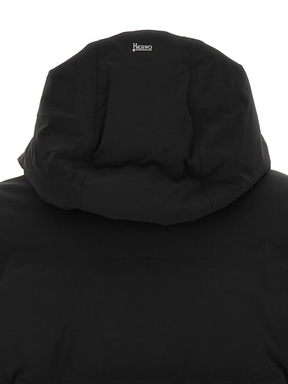 Black Polyamide Full-Length Jacket