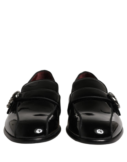 Black Patent Leather Men Loafers Shoes