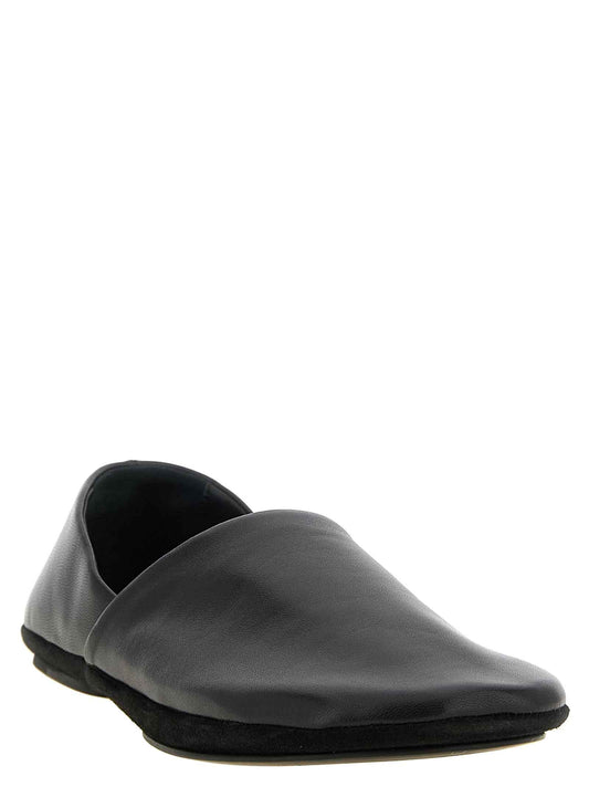 Black Lamb Leather Slip-On Loafers