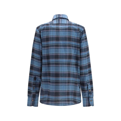 Blue Cotton Pattern Shirt