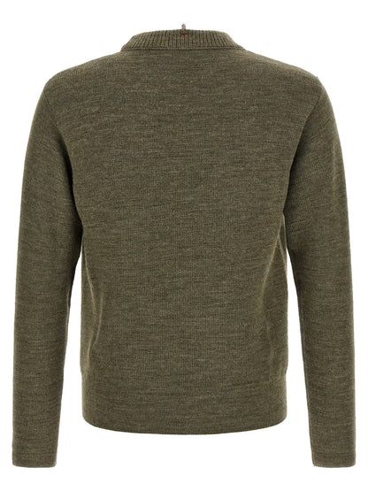 Bicolor Virgin Wool Cardigan