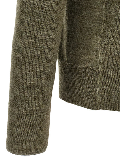 Bicolor Virgin Wool Cardigan