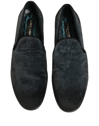 Blue Suede Slip On Men Slippers Loafers Shoes
