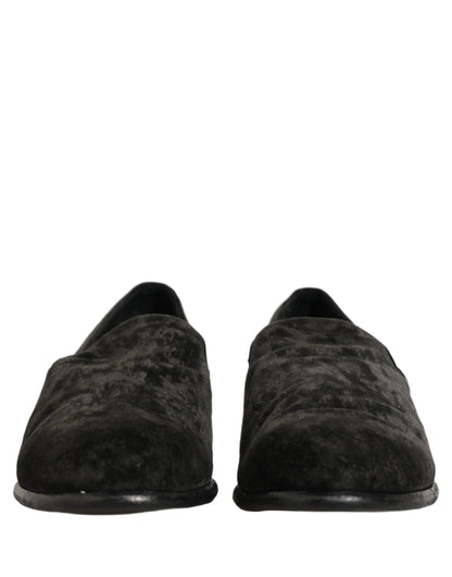 Black Suede Slip On Men Slippers Loafers Shoes