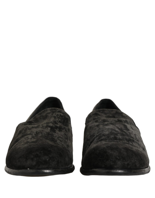Black Suede Slip On Men Slippers Loafers Shoes