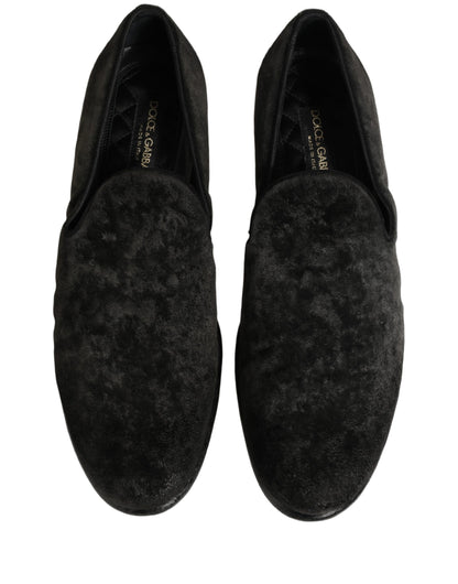 Black Suede Slip On Men Slippers Loafers Shoes