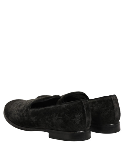 Black Suede Slip On Men Slippers Loafers Shoes