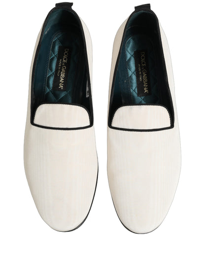 White Velvet Slip On Men Flats Loafers Shoes