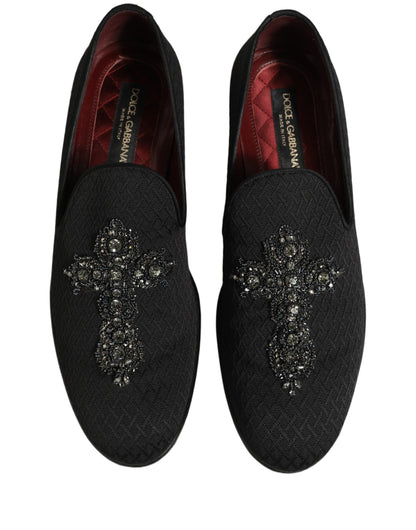 Black Suede Cross Slip On Men Loafers Shoes