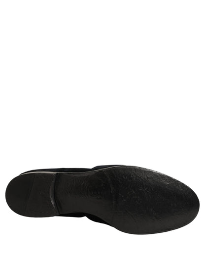 Black Suede Slip On Slippers Loafers Shoes
