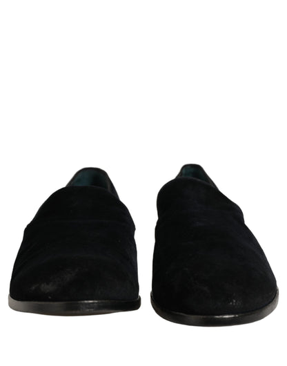 Black Suede Slip On Slippers Loafers Shoes