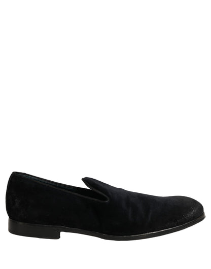 Black Suede Slip On Slippers Loafers Shoes