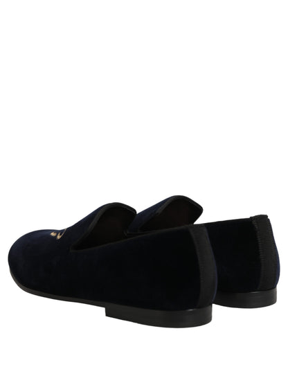 Black Suede DG Logo Slippers Men Loafers Shoes