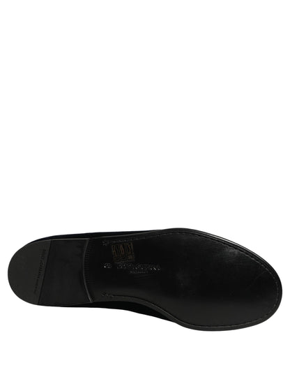 Black Suede DG Logo Slippers Men Loafers Shoes