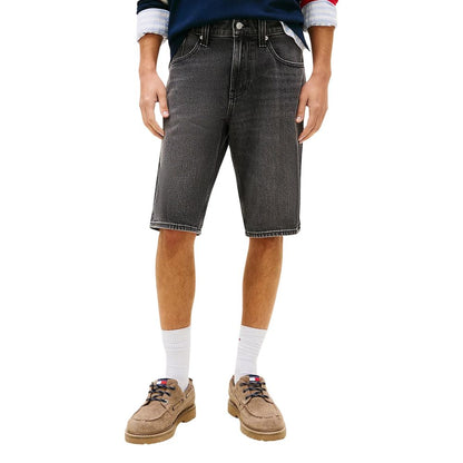 Black Recycled Cotton Bermuda Shorts