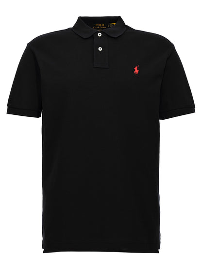 Black Cotton Polo Shirt