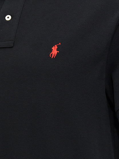 Black Cotton Polo Shirt