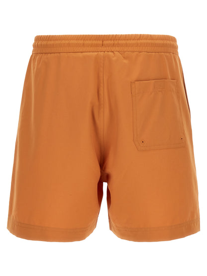 Orange Polyester Swim Shorts