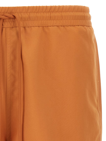 Orange Polyester Swim Shorts